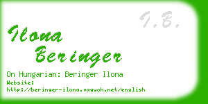 ilona beringer business card